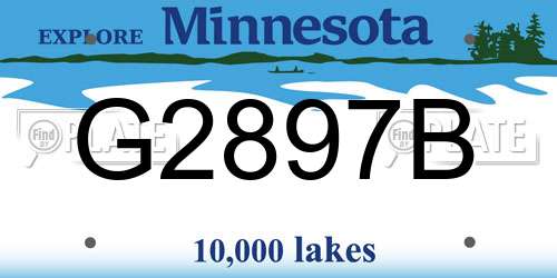 G2897B Minnesota License Plate