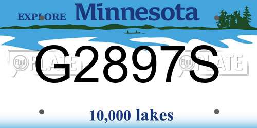 G2897S Minnesota License Plate