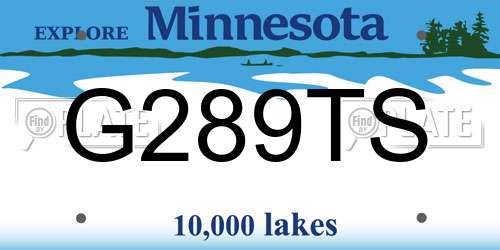 G289TS Minnesota License Plate
