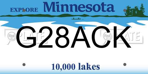 G28ACK Minnesota License Plate