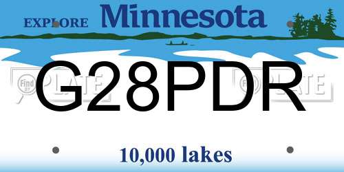 G28PDR Minnesota License Plate