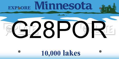 G28POR Minnesota License Plate