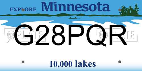 G28PQR Minnesota License Plate