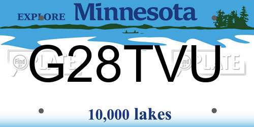 G28TVU Minnesota License Plate