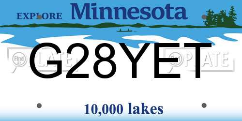 G28YET Minnesota License Plate