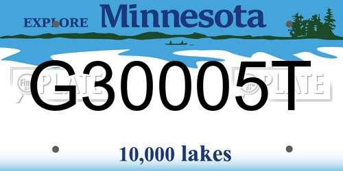 G30005T Minnesota License Plate