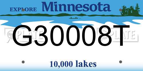 G30008T Minnesota License Plate