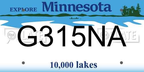 G315NA Minnesota License Plate