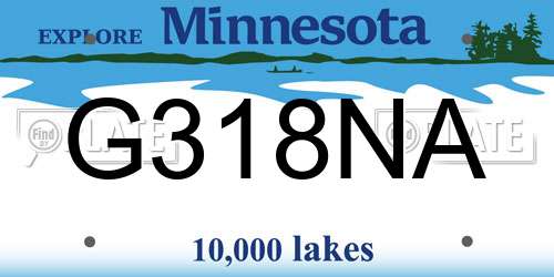 G318NA Minnesota License Plate