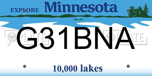 G31BNA Minnesota License Plate
