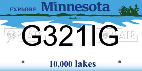 G321IG Minnesota License Plate