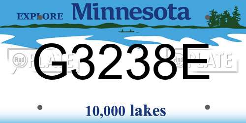 G3238E Minnesota License Plate
