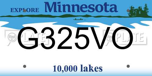 G325VO Minnesota License Plate