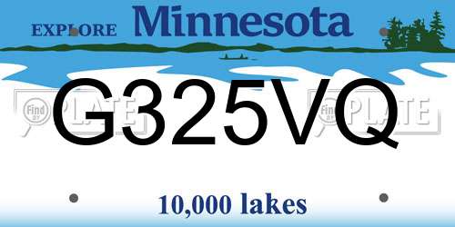 G325VQ Minnesota License Plate