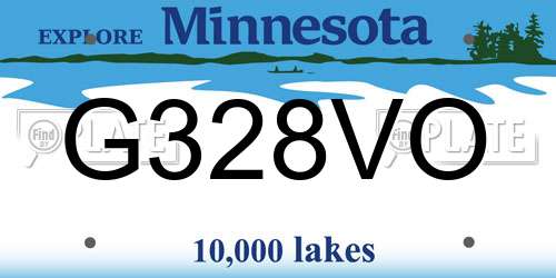 G328VO Minnesota License Plate