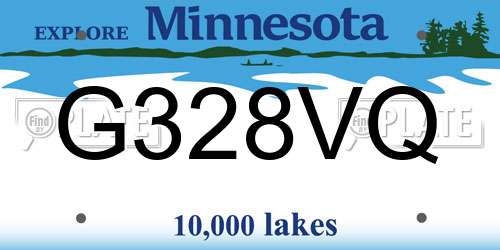 G328VQ Minnesota License Plate