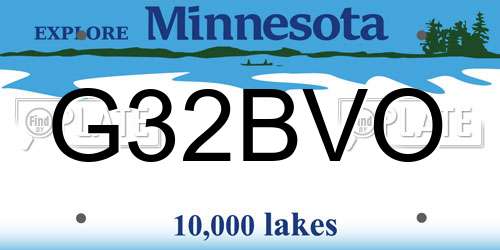G32BVO Minnesota License Plate