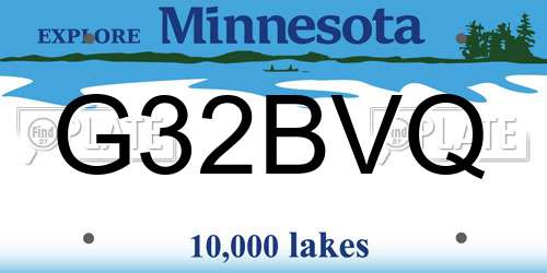 G32BVQ Minnesota License Plate