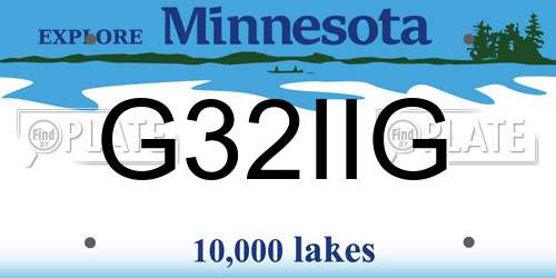 G32IIG Minnesota License Plate