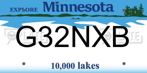 G32NXB Minnesota License Plate
