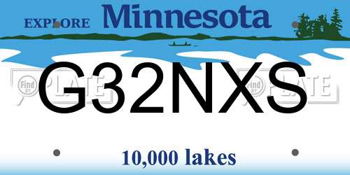 G32NXS Minnesota License Plate
