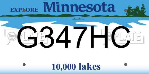 G347HC Minnesota License Plate