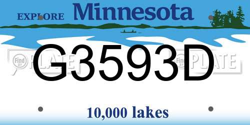 G3593D Minnesota License Plate