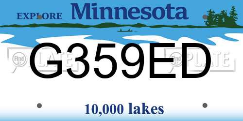 G359ED Minnesota License Plate