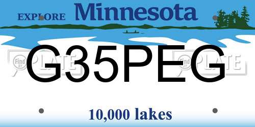 G35PEG Minnesota License Plate