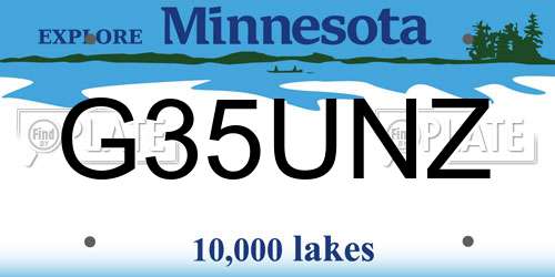 G35UNZ Minnesota License Plate