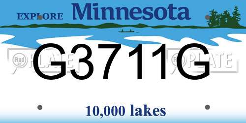 G3711G Minnesota License Plate