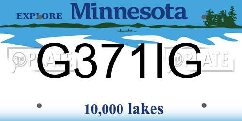 G371IG Minnesota License Plate