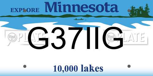 G37IIG Minnesota License Plate