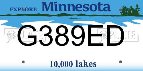 G389ED Minnesota License Plate