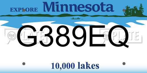 G389EQ Minnesota License Plate