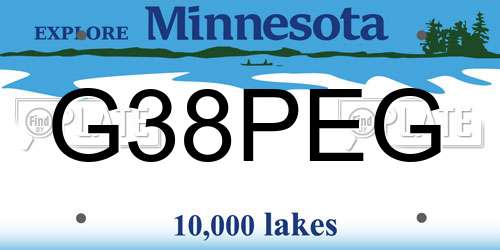 G38PEG Minnesota License Plate
