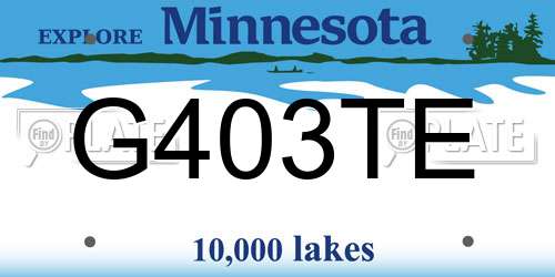 G403TE Minnesota License Plate