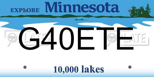 G40ETE Minnesota License Plate