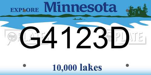 G4123D Minnesota License Plate