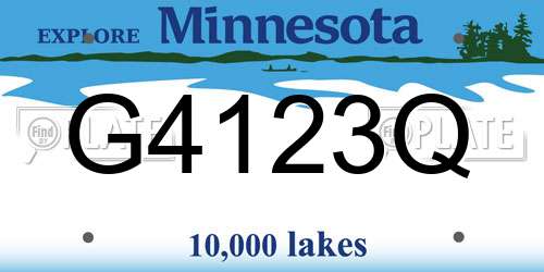 G4123Q Minnesota License Plate