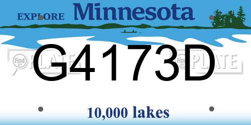 G4173D Minnesota License Plate