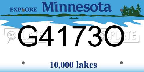 G4173O Minnesota License Plate