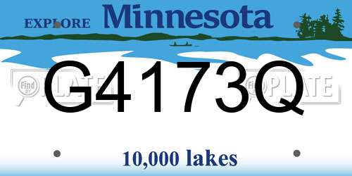 G4173Q Minnesota License Plate