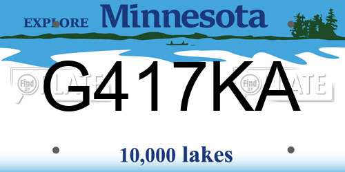 G417KA Minnesota License Plate