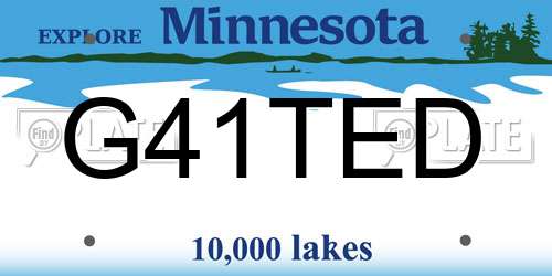 G41TED Minnesota License Plate