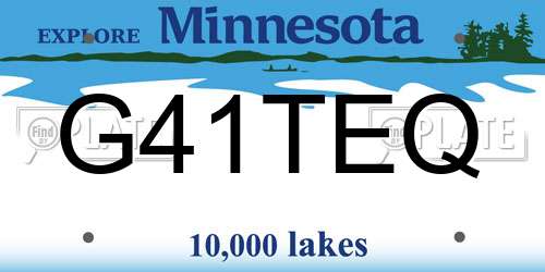 G41TEQ Minnesota License Plate