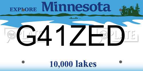 G41ZED Minnesota License Plate