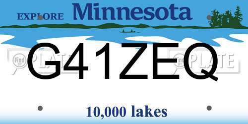 G41ZEQ Minnesota License Plate