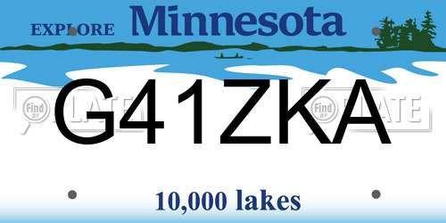 G41ZKA Minnesota License Plate