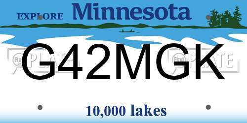 G42MGK Minnesota License Plate